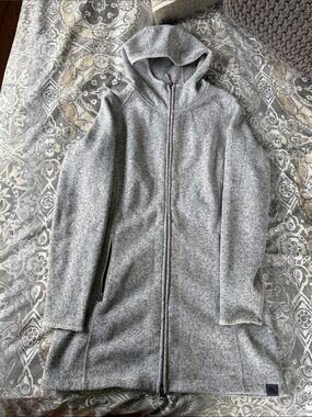 L.L. Bean Heather Gray Full-Zip Hooded Coat